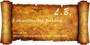 Latosinszky Balázs névjegykártya