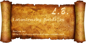Latosinszky Balázs névjegykártya